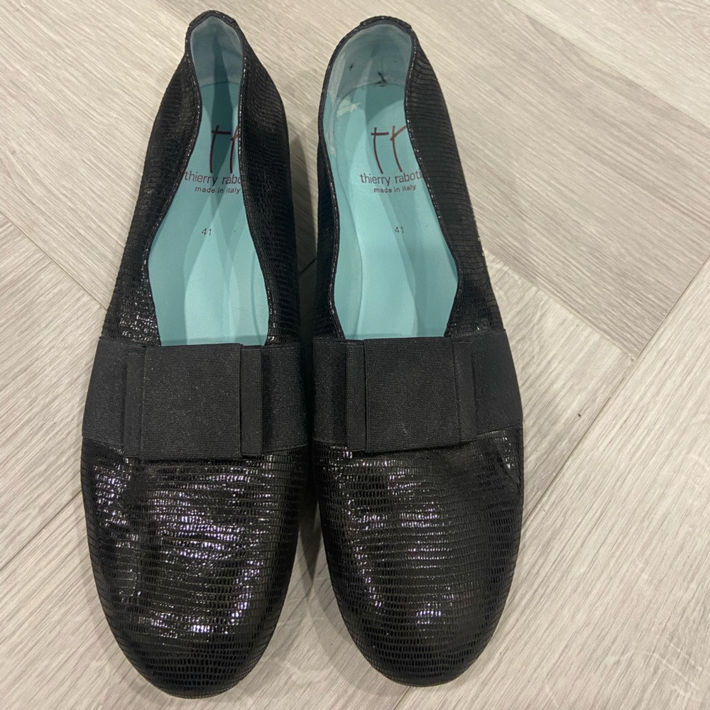 Thierry Rabotin Black Shimmer Loafers